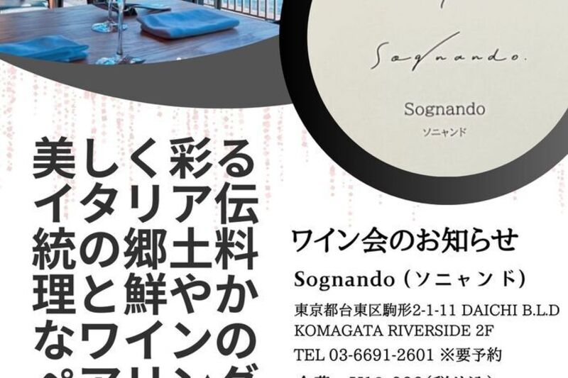 美しく彩るイタリア伝統の郷土料理と鮮やかなワインのペアリング