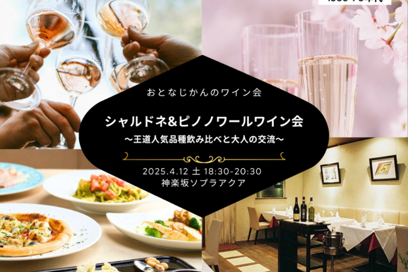 ピノ・ノワール&シャルドネ尽くしのワイン会 〜人気品種飲み比べと大人の交流〜