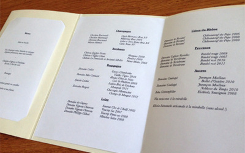 手作りワインリスト