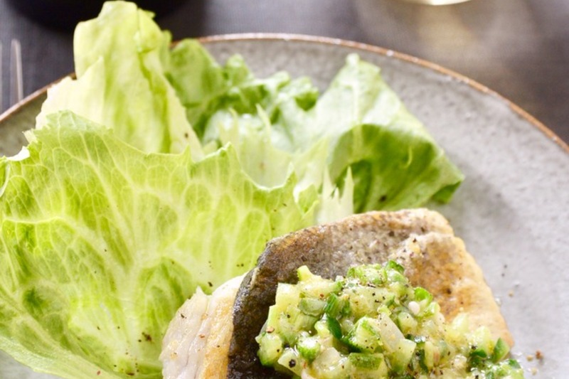 白身魚のソテー　夏野菜ヴィネグレットソース
