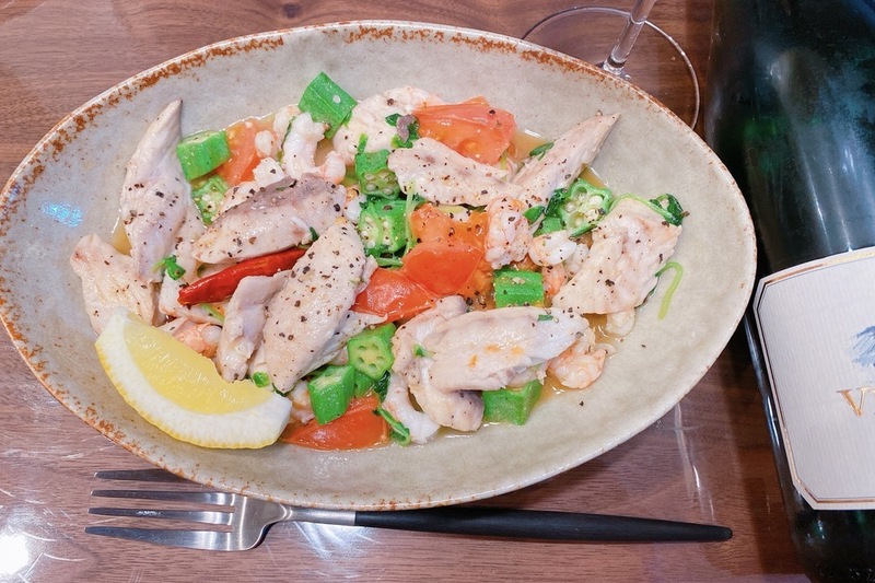 白身魚と夏野菜の中華風炒め