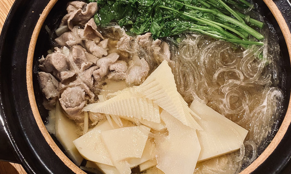 豚肉とたけのことクレソンのエスニック風鍋