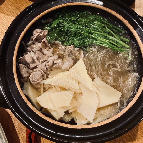 豚肉とたけのことクレソンのエスニック風鍋