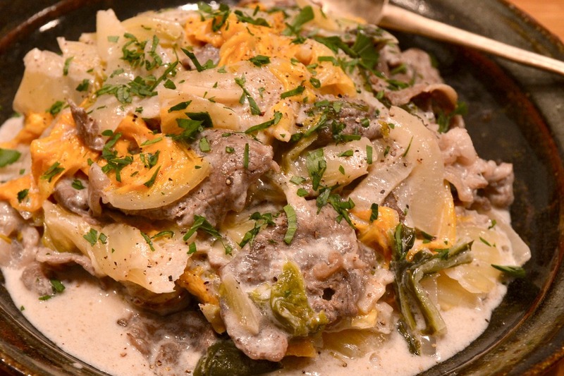 牛肉と白菜のサワークリーム煮