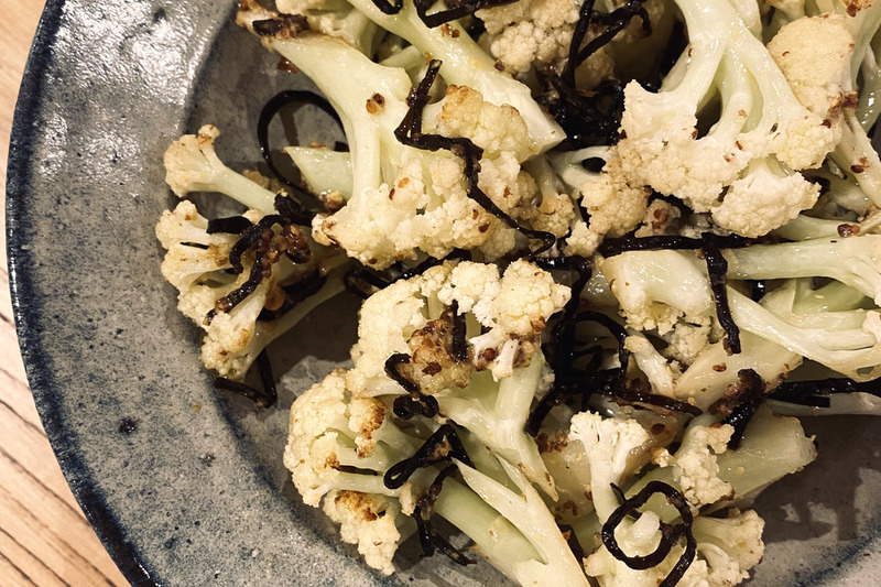 カリフローレの塩昆布マスタード炒め
