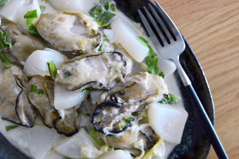 牡蠣とカブのクリーム煮
