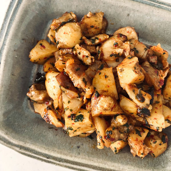 菊芋とベーコンのキムチ炒め
