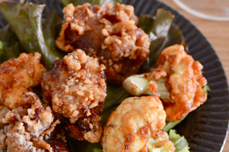 鶏肉とカリフラワーのスパイス唐揚げ
