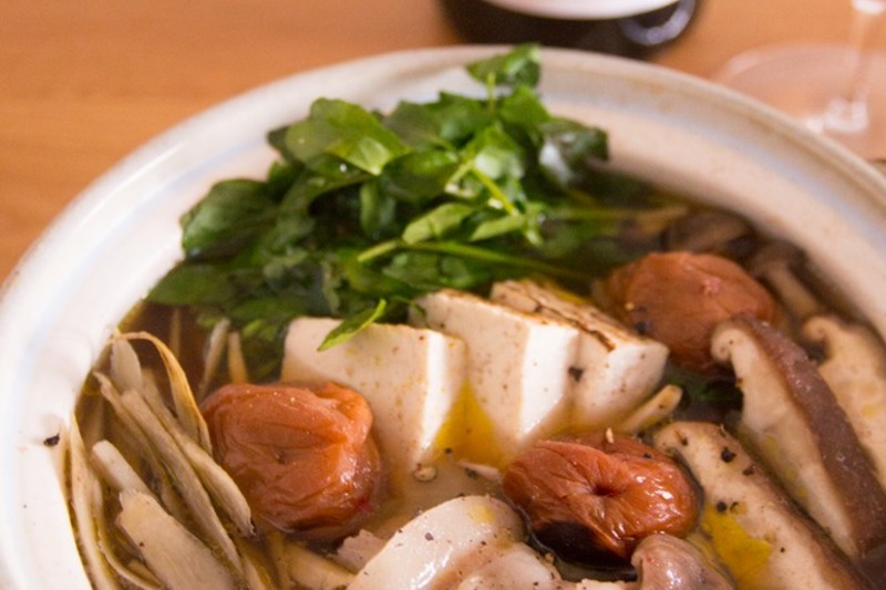 豚肉とごぼうの梅鍋
