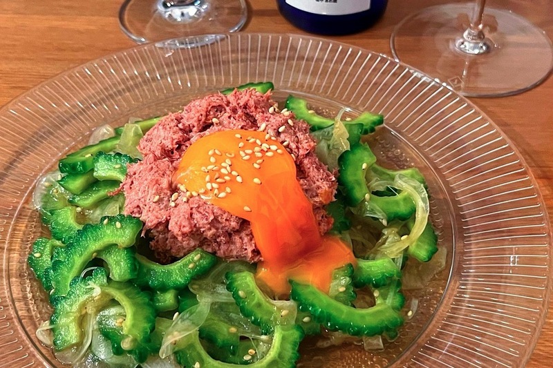 コンビーフとゴーヤのエスニックサラダ