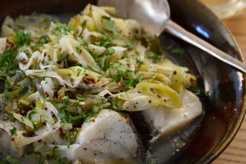 タラとネギのマスタード蒸し
