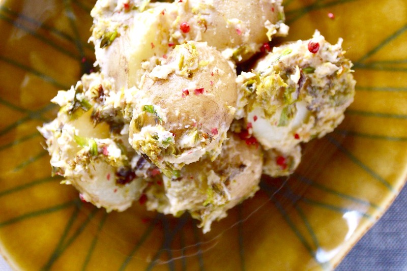 新じゃがのふきのとうアンチョビチーズ和え