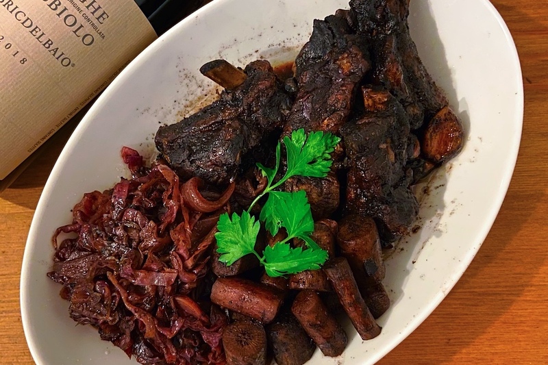 豚スペアリブとゴボウのアグロドルチェ