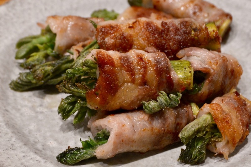 たらの芽の豚バラ巻き
