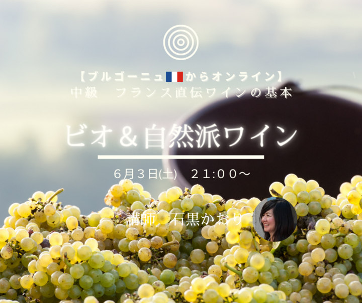 【ブルゴーニュ🇫🇷からオンライン】中級 フランス直伝 ワインの基本
『ビオ&自然派ワイン』　違いが分かる大人が知るべき、ワインの事