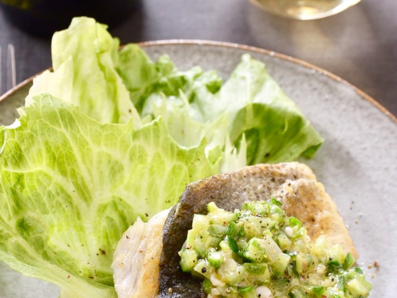 白身魚のソテー　夏野菜ヴィネグレットソース
