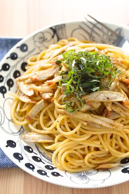 ごぼう（新ごぼう）と梅のバター醤油パスタ
