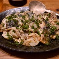 鯖と舞茸と長芋の味噌クリーム煮