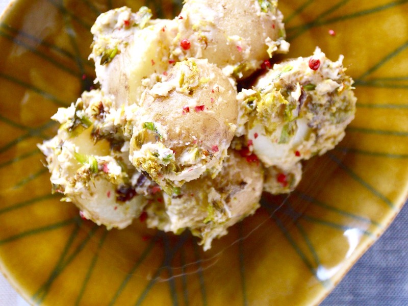 新じゃがのふきのとうアンチョビチーズ和え