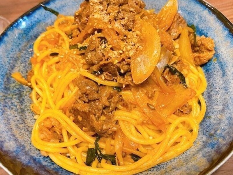 バター香るプルコギ風パスタ