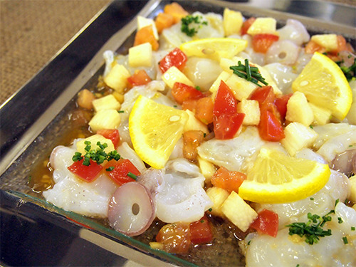 【ぶきっちょさんでも大丈夫！！】たこの和風カルパッチョ～塩レモン風味～